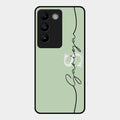 Personalized Initials Mint Green Glossy Metal Case Cover For Vivo T3 5G