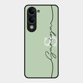 Personalized Initials Mint Green Glossy Metal Case Cover For Vivo T4 Lite 5G