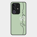 Personalized Initials Mint Green Glossy Metal Case Cover For Vivo T4X 5G