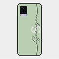 Personalized Initials Mint Green Glossy Metal Case Cover For Vivo V20