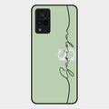 Personalized Initials Mint Green Glossy Metal Case Cover For Vivo V21 5G