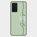 Personalized Initials Mint Green Glossy Metal Case Cover For Vivo V23E 5G