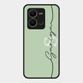 Personalized Initials Mint Green Glossy Metal Case Cover For Vivo V25 5G