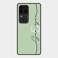Personalized Initials Mint Green Glossy Metal Case Cover For Vivo V30 Pro 5G