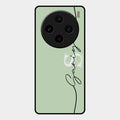 Personalized Initials Mint Green Glossy Metal Case Cover For Vivo X100 5G