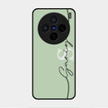 Personalized Initials Mint Green Glossy Metal Case Cover For Vivo X200 5G
