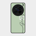 Personalized Initials Mint Green Glossy Metal Case Cover For Vivo X200 Pro 5G
