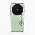 Personalized Initials Mint Green Glossy Metal Case Cover For Vivo X300 Pro 5G