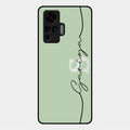 Personalized Initials Mint Green Glossy Metal Case Cover For Vivo X50 Pro 5G