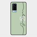 Personalized Initials Mint Green Glossy Metal Case Cover For Vivo X60 5G