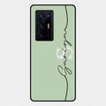 Personalized Initials Mint Green Glossy Metal Case Cover For Vivo X70 Pro Plus 5G