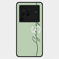 Personalized Initials Mint Green Glossy Metal Case Cover For Vivo X80 Pro 5G