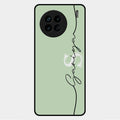 Personalized Initials Mint Green Glossy Metal Case Cover For Vivo X90 5G