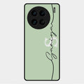 Personalized Initials Mint Green Glossy Metal Case Cover For Vivo X90 Pro 5G