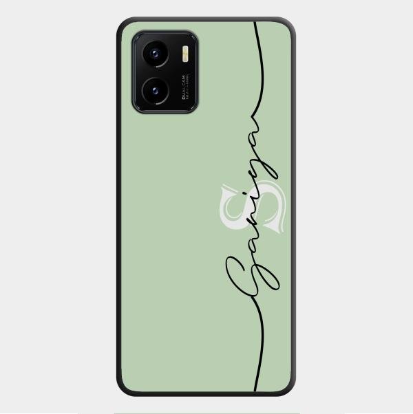 Personalized Initials Mint Green Glossy Metal Case Cover For Vivo Y01