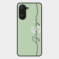Personalized Initials Mint Green Glossy Metal Case Cover For Vivo Y18I