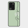 Personalized Initials Mint Green Glossy Metal Case Cover For Vivo Y200 5G