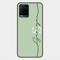 Personalized Initials Mint Green Glossy Metal Case Cover For Vivo Y21G