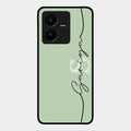 Personalized Initials Mint Green Glossy Metal Case Cover For Vivo Y22
