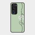 Personalized Initials Mint Green Glossy Metal Case Cover For Vivo Y29 5G