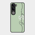 Personalized Initials Mint Green Glossy Metal Case Cover For Vivo Y300 5G