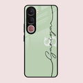 Personalized Initials Mint Green Glossy Metal Case Cover For Vivo Y31 5G