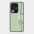 Personalized Initials Mint Green Glossy Metal Case Cover For Vivo Y31 Pro 5G