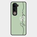 Personalized Initials Mint Green Glossy Metal Case Cover For Vivo Y400 5G