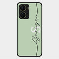Personalized Initials Mint Green Glossy Metal Case Cover For Vivo Y56 5G