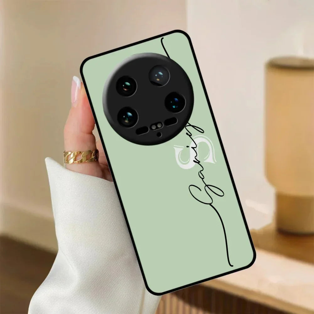 Personalized Initials Mint Green Glossy Metal Case Cover For Redmi - ShopOnCliQ