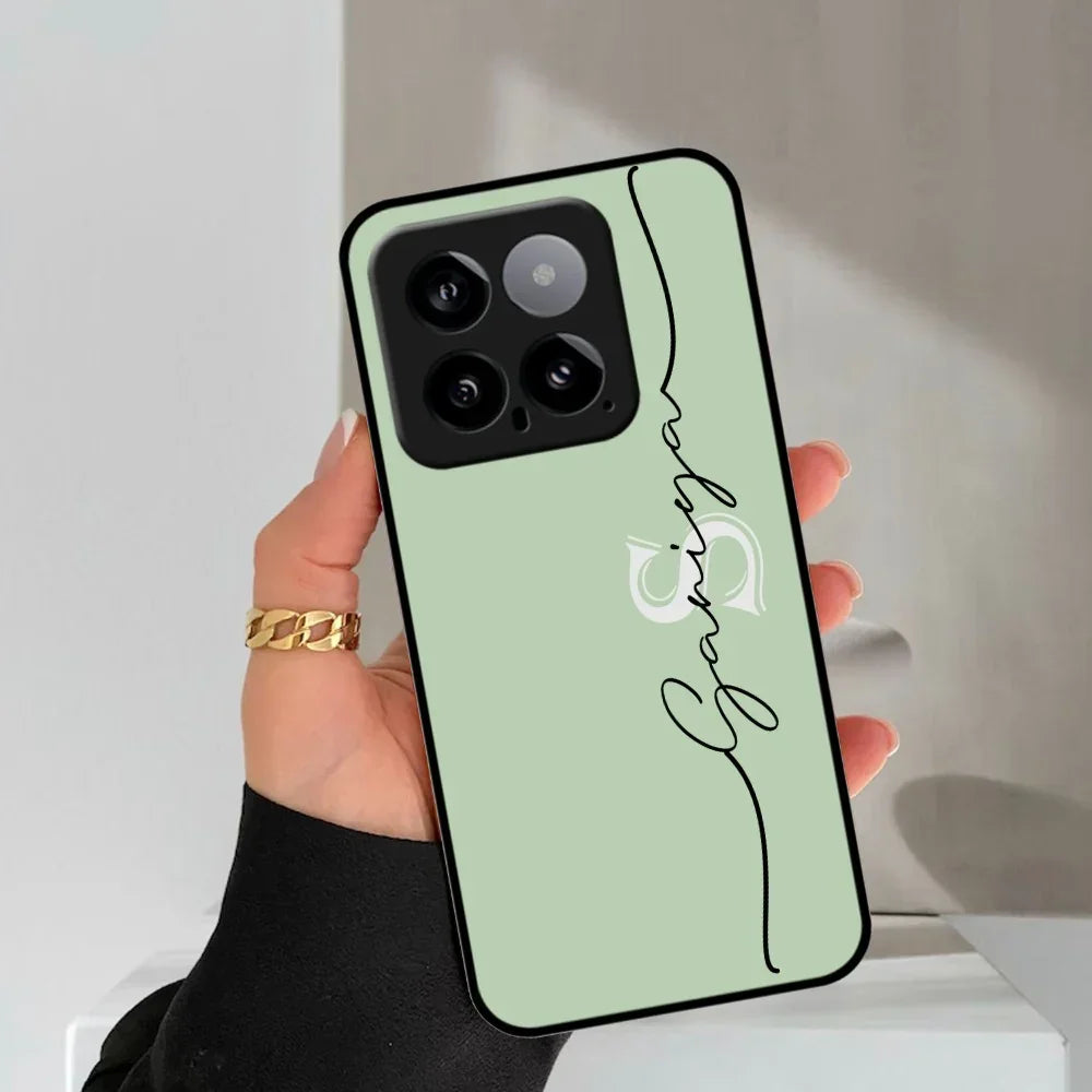 Personalized Initials Mint Green Glossy Metal Case Cover For Redmi - ShopOnCliQ