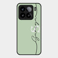 Personalized Initials Mint Green Glossy Metal Case Cover For Xiaomi 15 5G