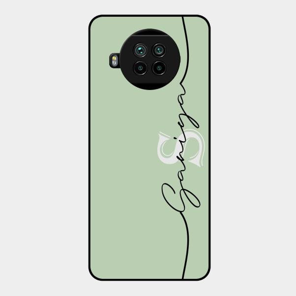 Personalized Initials Mint Green Glossy Metal Case Cover For Xiaomi Mi 10I 5G