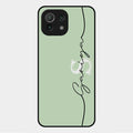 Personalized Initials Mint Green Glossy Metal Case Cover For Xiaomi Mi 11 Lite