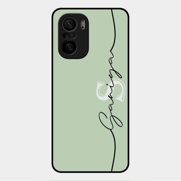 Personalized Initials Mint Green Glossy Metal Case Cover For Xiaomi Mi 11X 5G