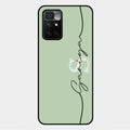 Personalized Initials Mint Green Glossy Metal Case Cover For Xiaomi Redmi 10 Prime 2022