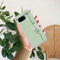 Personalized Initials Mint Green Silicon Case For Google Pixel 8 5G