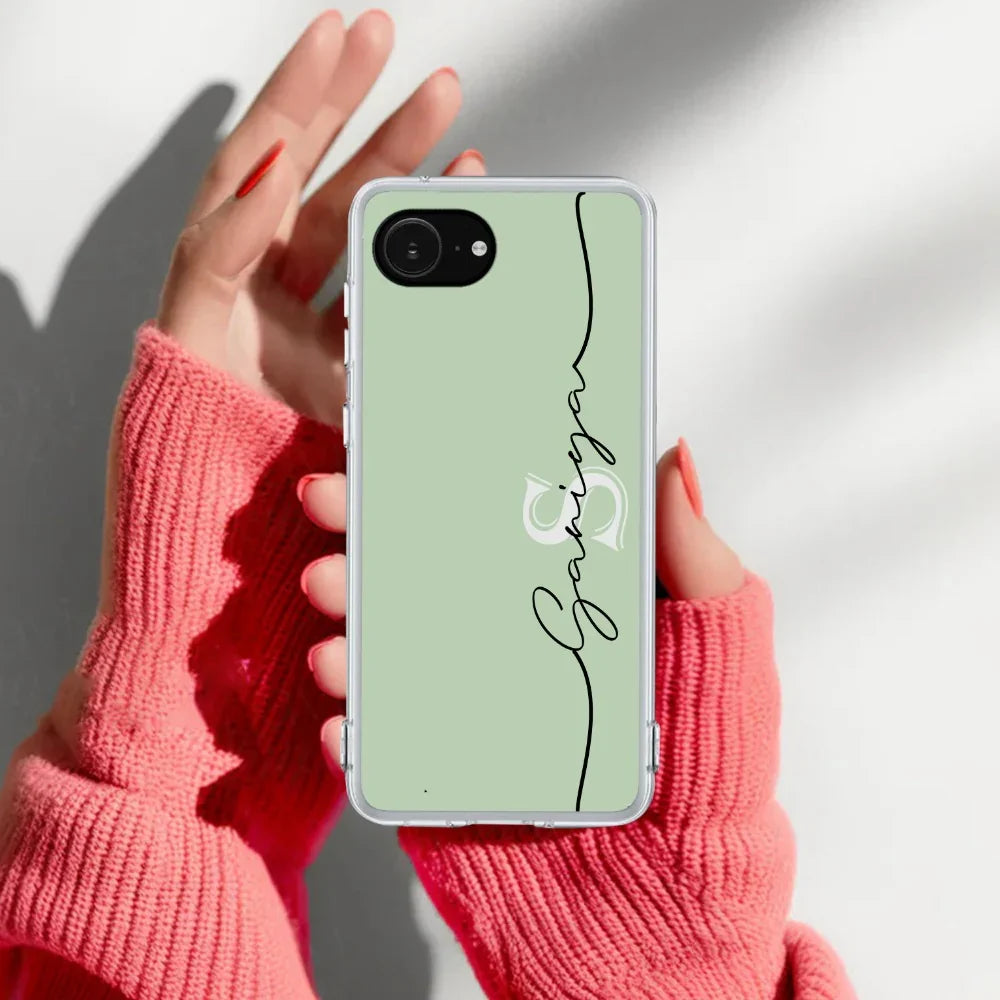 Personalized Initials Mint Green Silicon Case For iPhone - ShopOnCliQ
