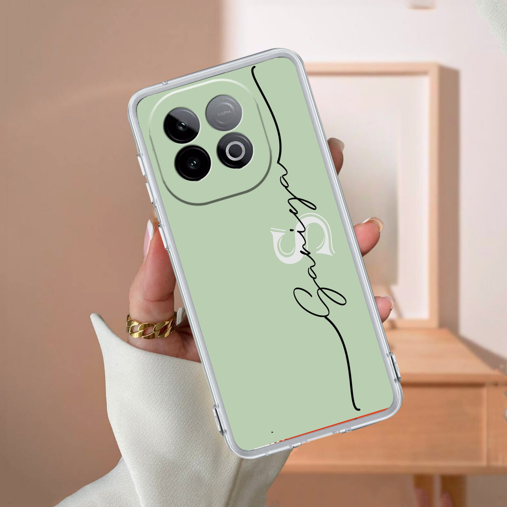 Personalized Initials Mint Green Silicon Case For iQOO Neo 10 5G