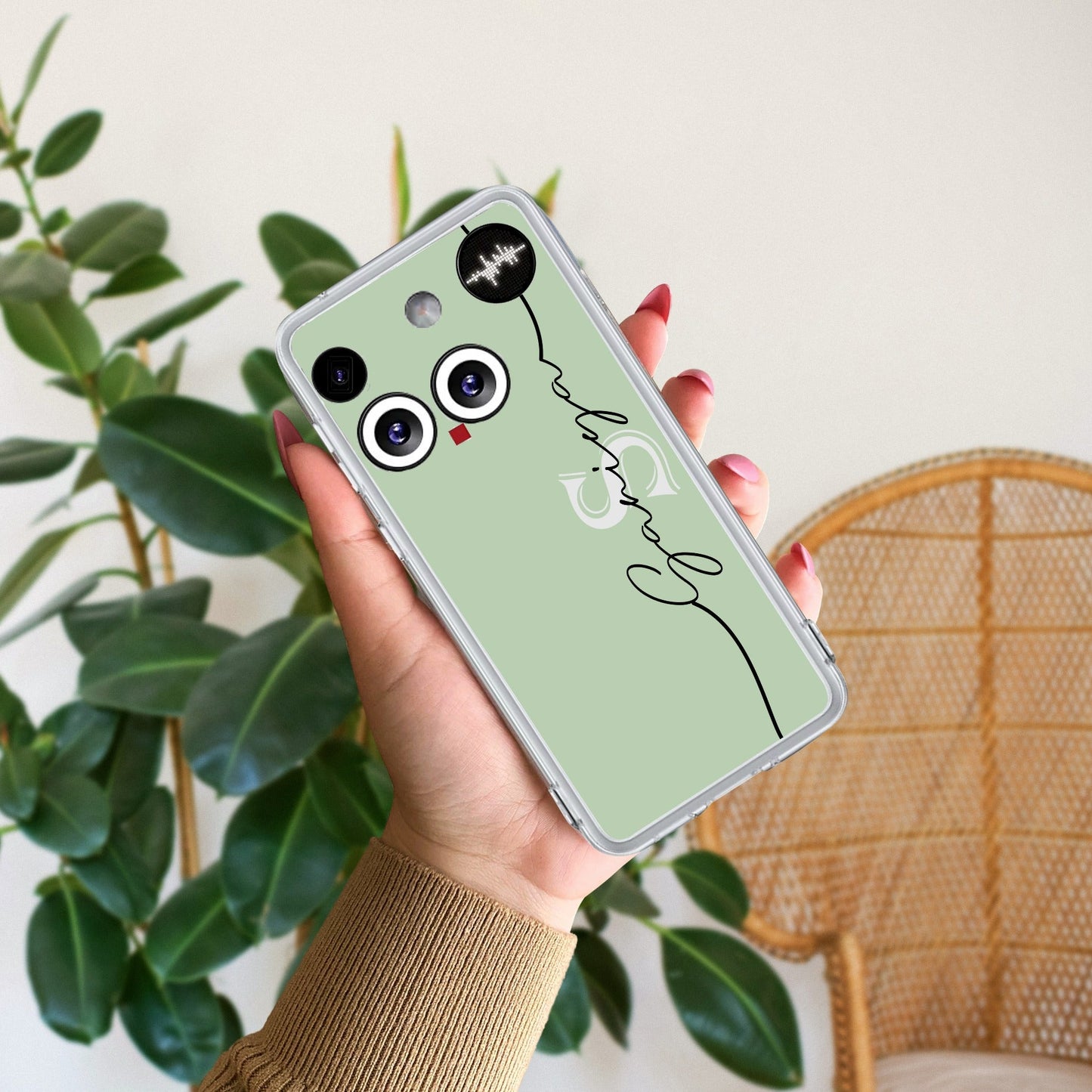 Personalized Initials Mint Green Silicon Case For Nothing