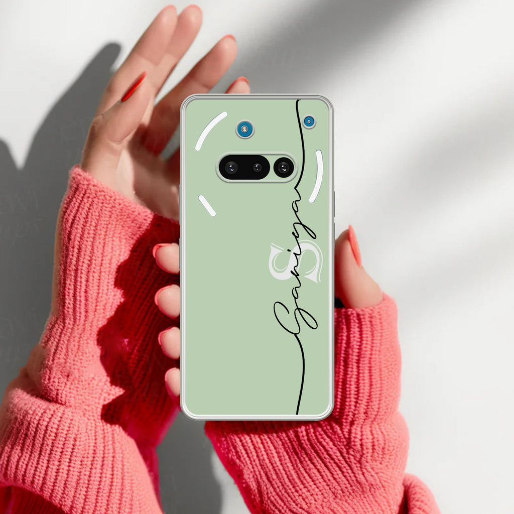 Personalized Initials Mint Green Anti Yellow Case For Nothing Phone 3A 5G