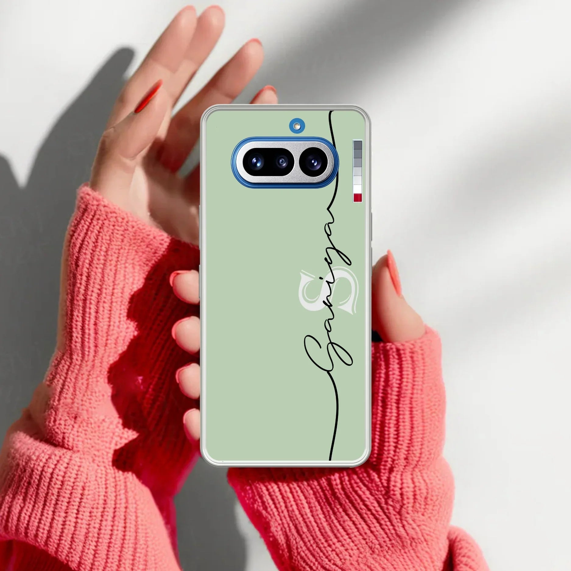 Personalized Initials Mint Green Silicon Case For Nothing