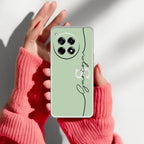 Personalized Initials Mint Green Anti Yellow Case For OnePlus 12R 5G