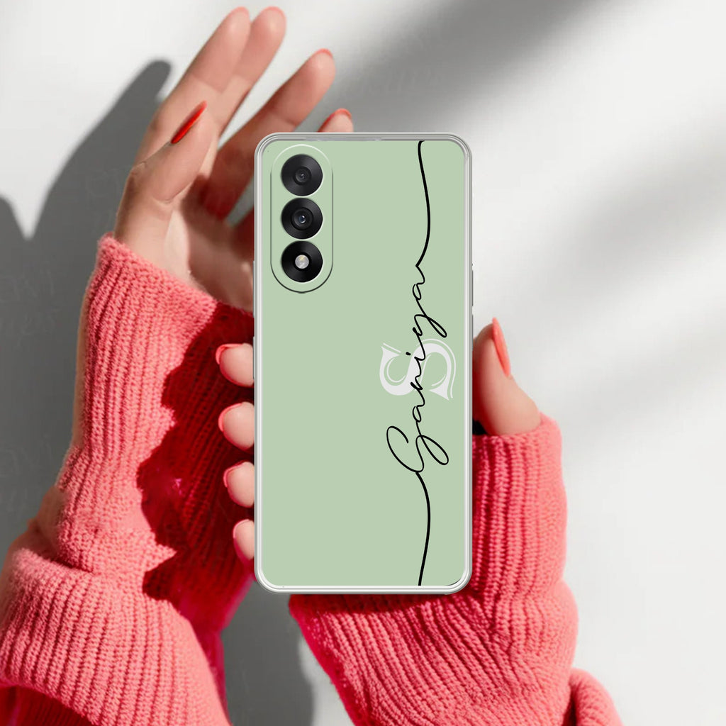 Personalized Initials Mint Green Silicon Case For OnePlus Nord 5 5G