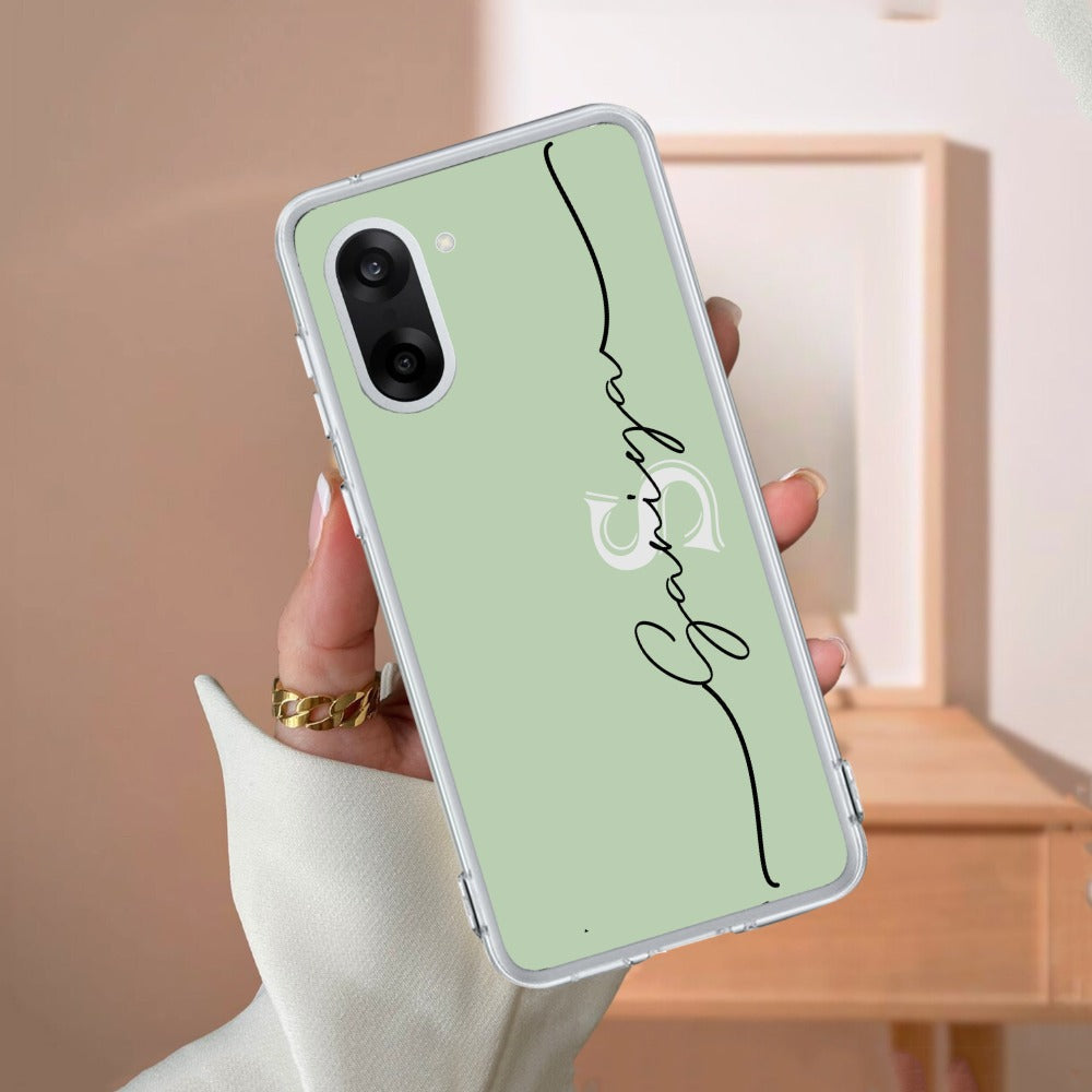 Personalized Initials Mint Green Silicon Case For OnePlus