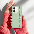 Personalized Initials Mint Green Anti Yellow Case For Oppo A5X 5G