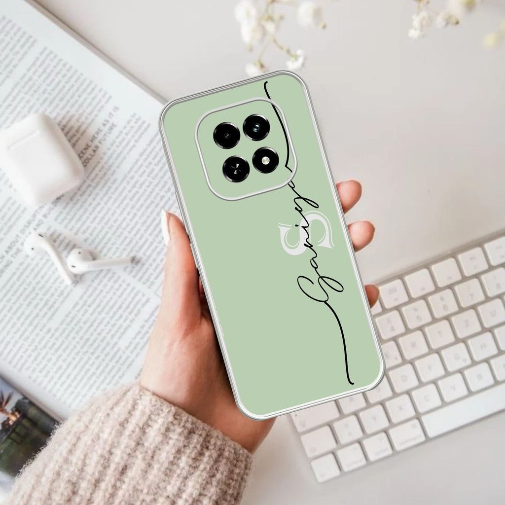 Personalized Initials Mint Green Anti Yellow Case For Oppo F29 5G
