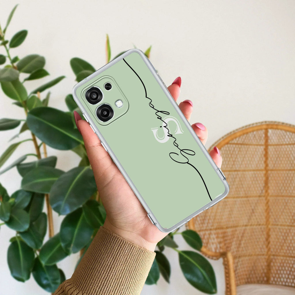 Personalized Initials Mint Green Anti Yellow Case For Oppo F31 5G