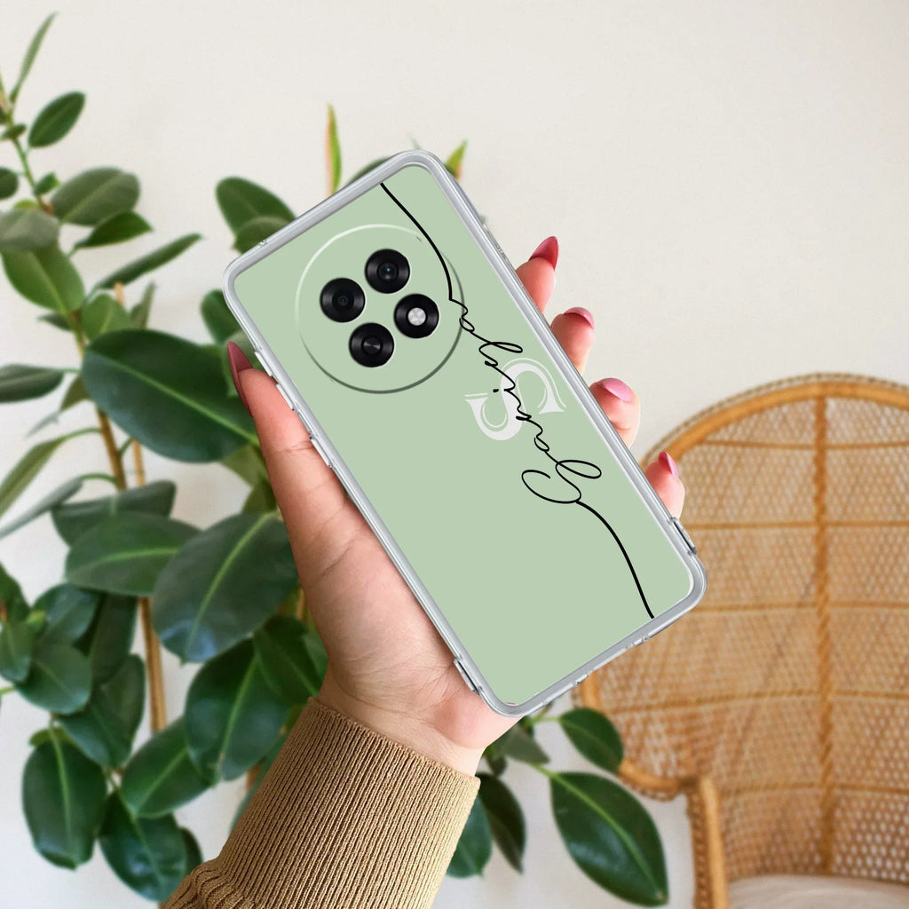 Personalized Initials Mint Green Anti Yellow Case For Oppo F31 Pro Plus 5G