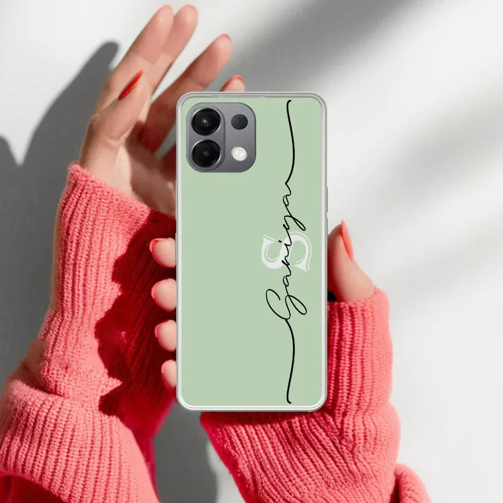 Personalized Initials Mint Green Silicon Case For Oppo A3 Pro 5G
